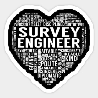 Survey Engineer Heart Sticker